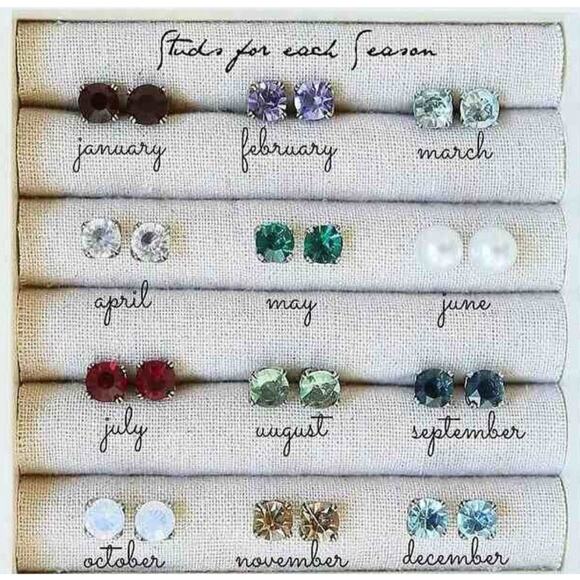 Chloe + Isabel Round Birthstone Stud Earrings E118RU Antique Brass-Plated Ruby - Picture 6 of 6